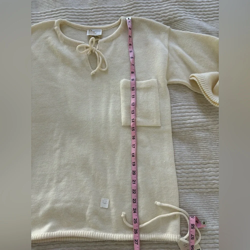 Vintage Sidney Gould “it’s pure Gould” Wool and Acrylic Cream Women’s Sweater - Picture 4 of 12